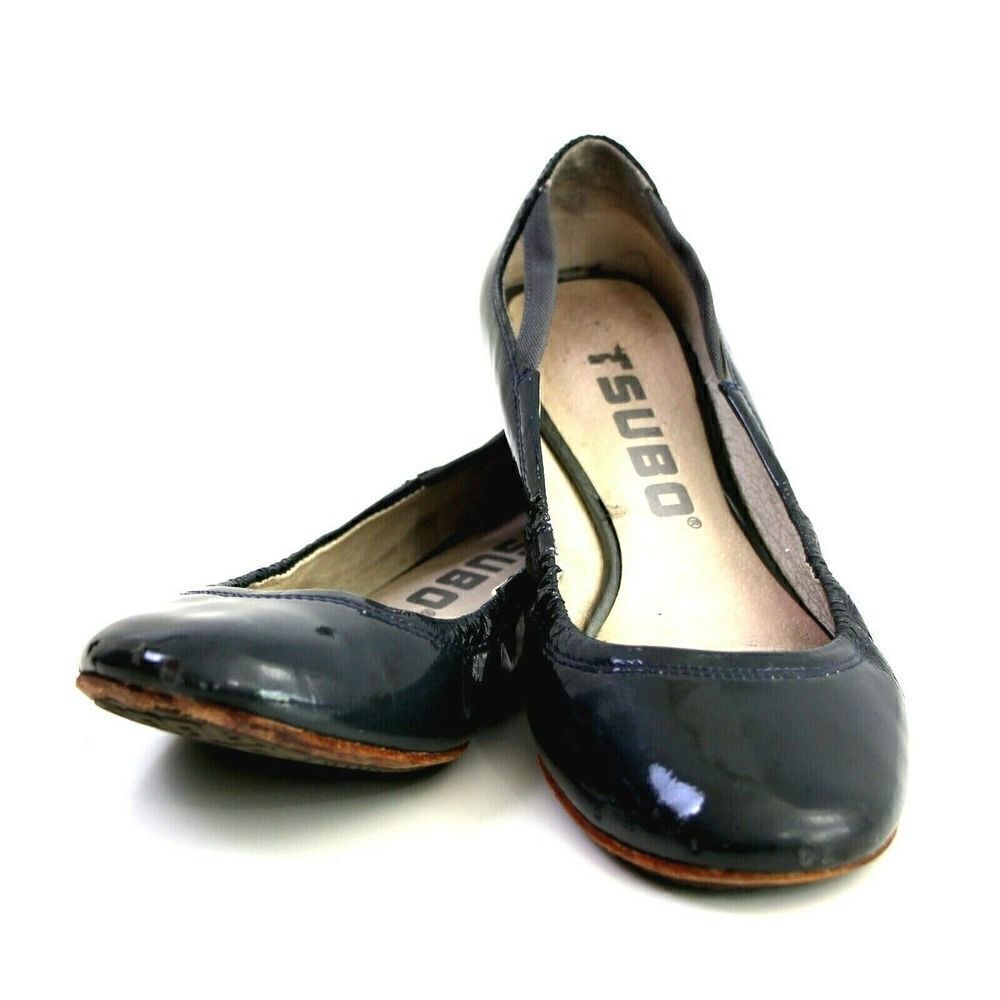 Tsubo DARK GRAY PATENT LEATHER FLAT BALLET SLIP ON SHOES Sz 7 US/38